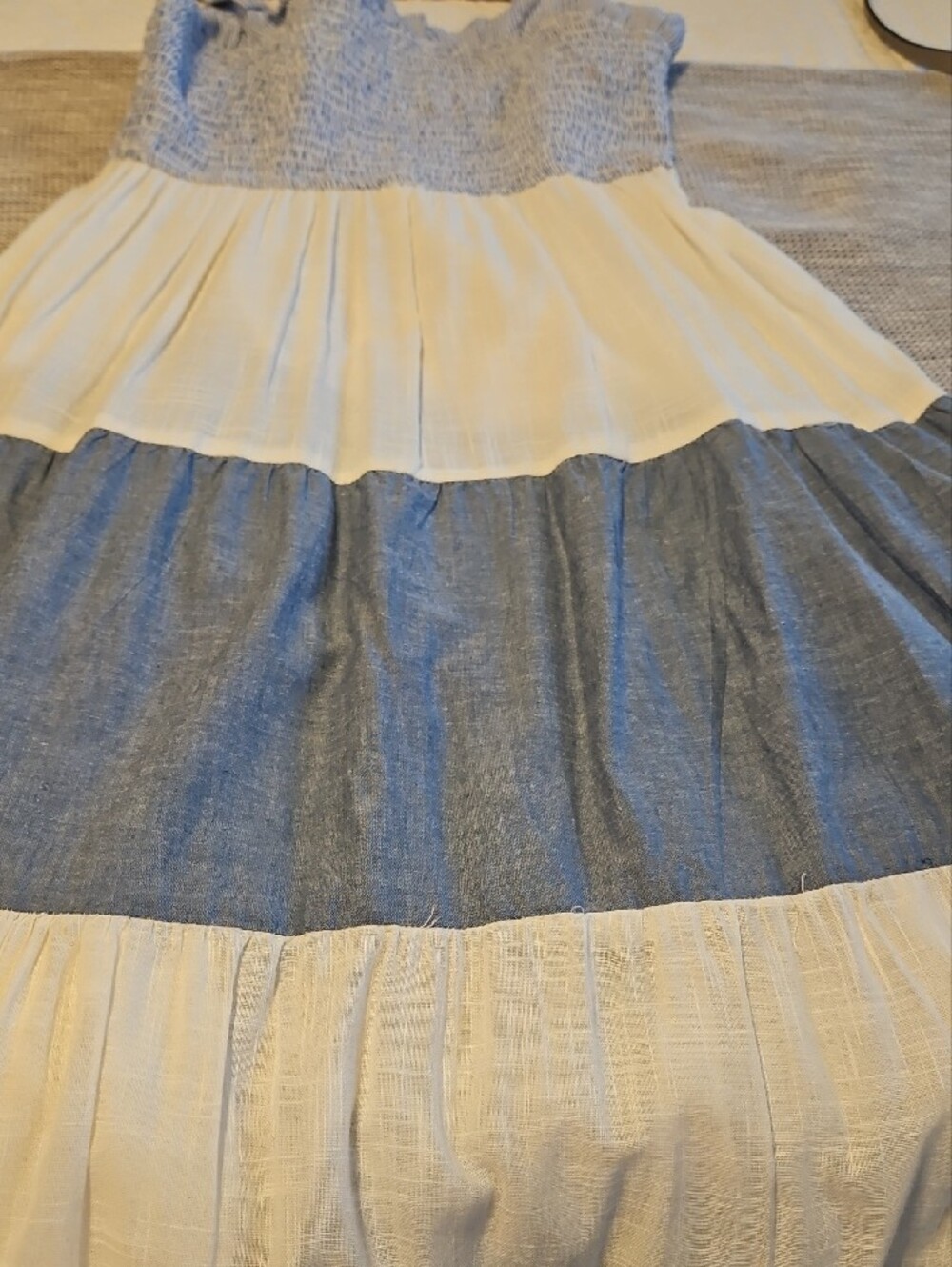 Rebellion - Blue and White Striped Tiered Dress - Size Small - Picture 5 of 5